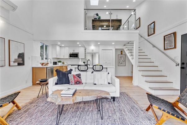 Interior, Kitchen, Living room, Recessed Lighting, Wood Texture Flooring