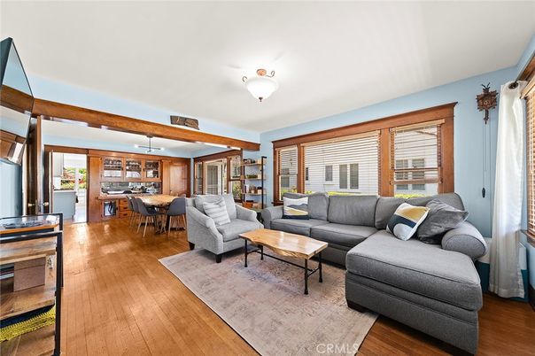 Dining room, Interior, Living room, Pendant Lights, Wood Texture Flooring