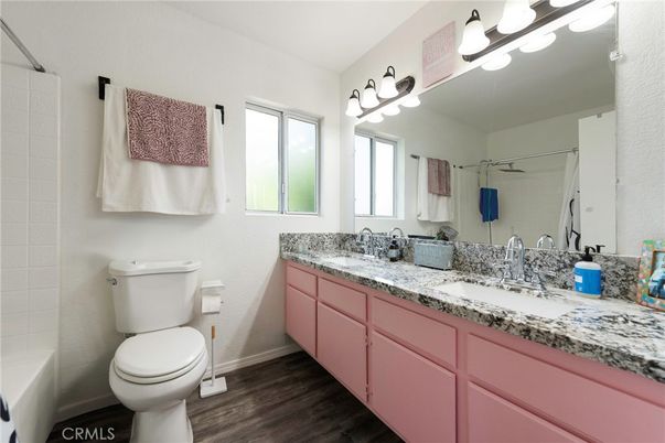 Bathroom, Dual Sink Vanities, Interior, Wood Texture Flooring