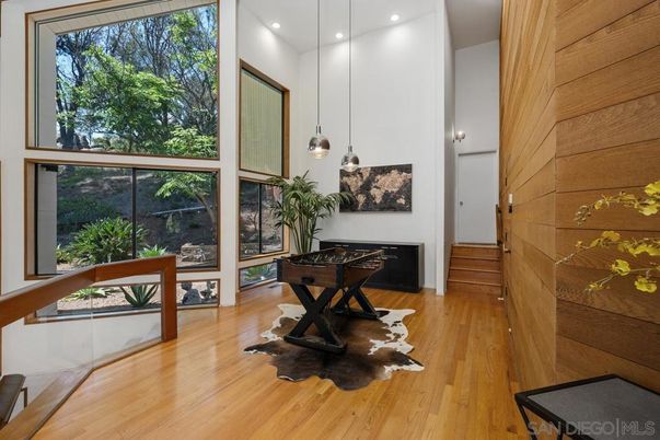 Game Room, Interior, Pendant Lights, Recessed Lighting, Wood Texture Flooring