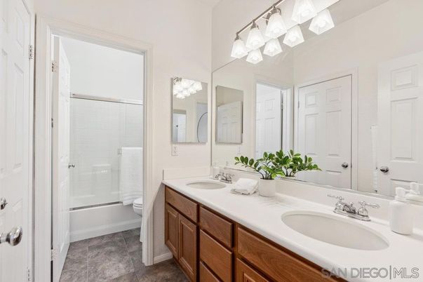 Bathroom, Dual Sink Vanities, Glass Shower, Interior
