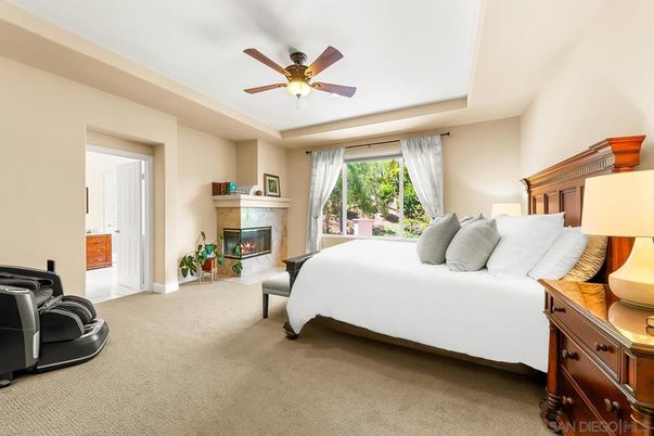 Bedroom, Fireplace, Interior