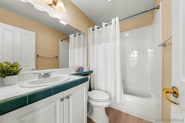 Bathroom, Interior, Tile Countertops, Wood Texture Flooring