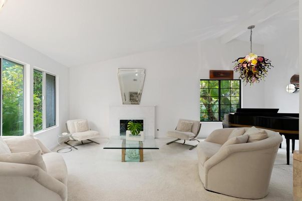 Fireplace, Interior, Living room, Pendant Lights, Piano
