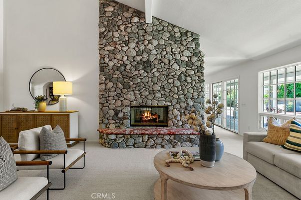 Fireplace, Interior, Living room, Stone Walls