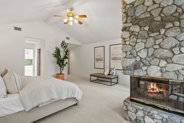 Bedroom, Fireplace, Interior, Stone Walls