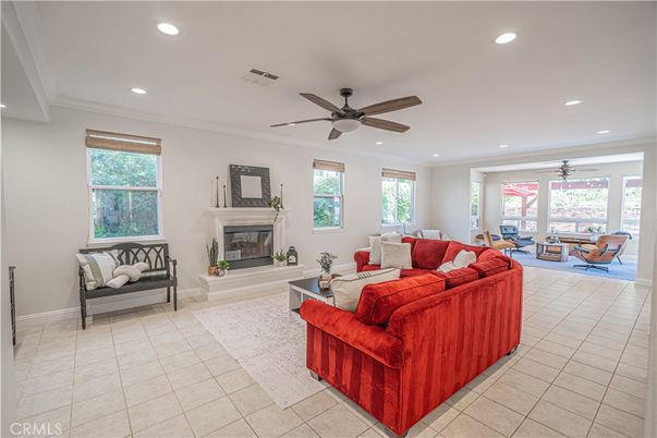 Fireplace, Interior, Living room, Recessed Lighting