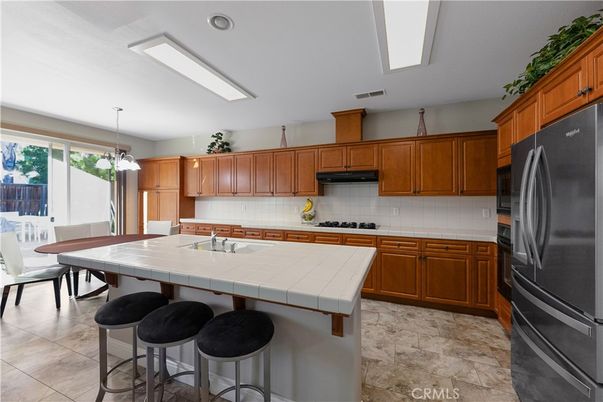 Dining room, Interior, Kitchen, Pendant Lights, Tile Countertops