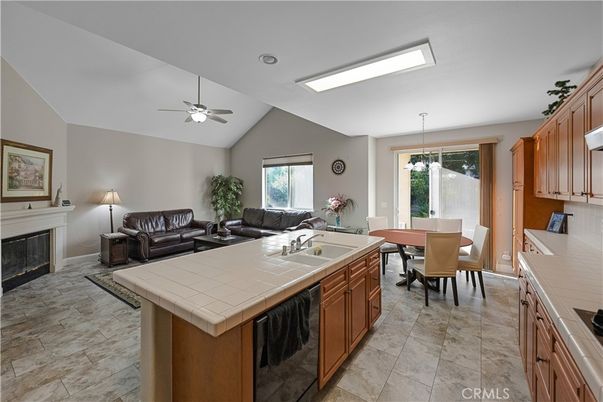 Dining room, Fireplace, Interior, Living room, Pendant Lights