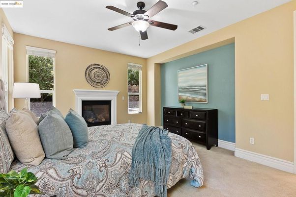 Bedroom, Fireplace, Interior