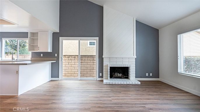 Empty room, Fireplace, Interior, Wood Texture Flooring