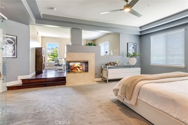 Bedroom, Fireplace, Interior, Recessed Lighting