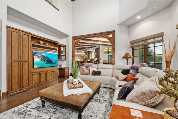 Interior, Living room, Recessed Lighting, Wooden Beams, Wood Texture Flooring