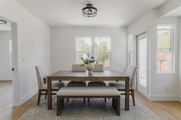 Dining room, Interior, Wood Texture Flooring