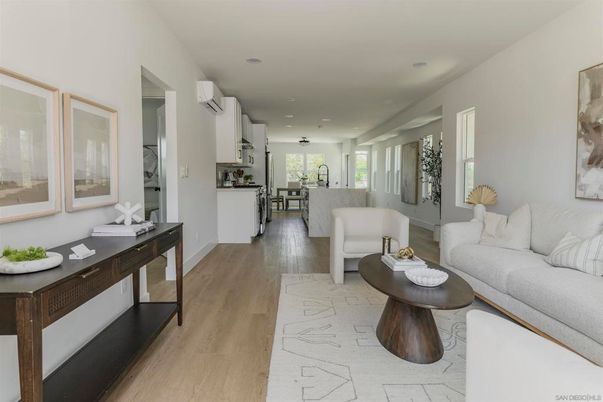 Interior, Kitchen, Living room, Recessed Lighting, Wood Texture Flooring