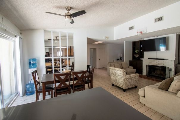 Dining room, Fireplace, Interior, Living room