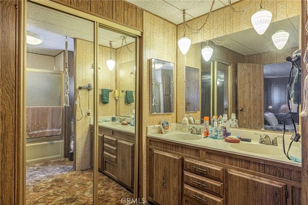 Bathroom, Dual Sink Vanities, Glass Shower, Interior, Pendant Lights