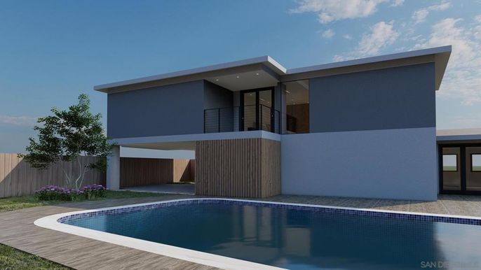 Exterior, Facade, Pool, Modern