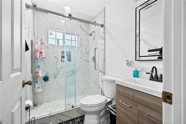 Bathroom, Glass Shower, Interior, Marble Walls