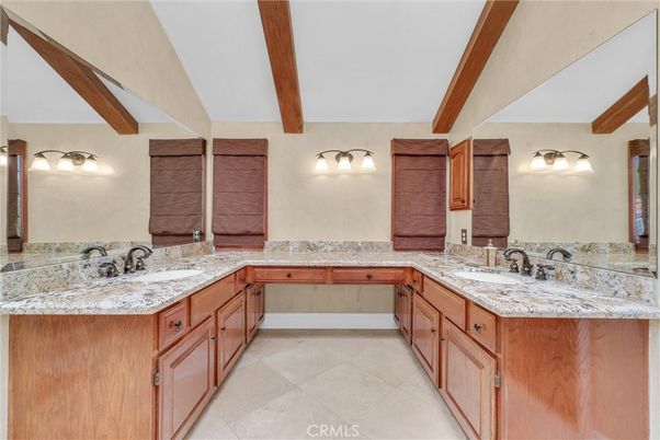 Bathroom, Dual Sink Vanities, Interior, Wooden Beams