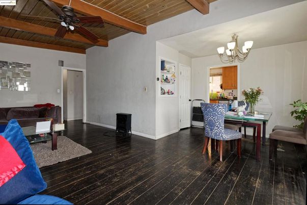 Chandelier, Dining room, Interior, Wooden Beams, Wooden Ceilings, Wood Texture Flooring
