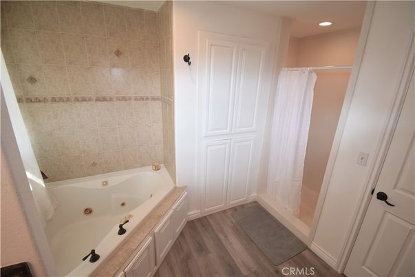 Bathroom, Interior, Recessed Lighting, Wood Texture Flooring