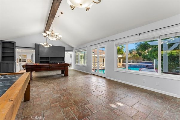 Billiard Table, Chandelier, Game Room, Interior, Pendant Lights