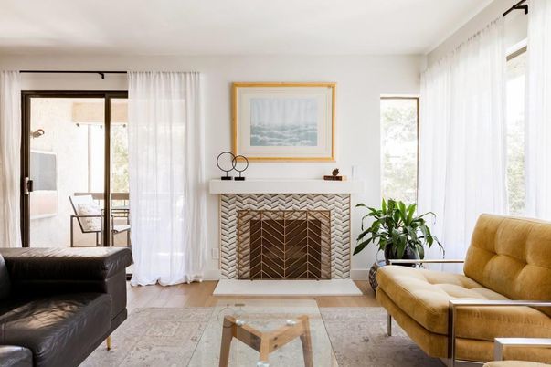 Fireplace, Interior, Wood Texture Flooring