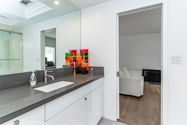 Bathroom, Interior, Recessed Lighting, Wood Texture Flooring