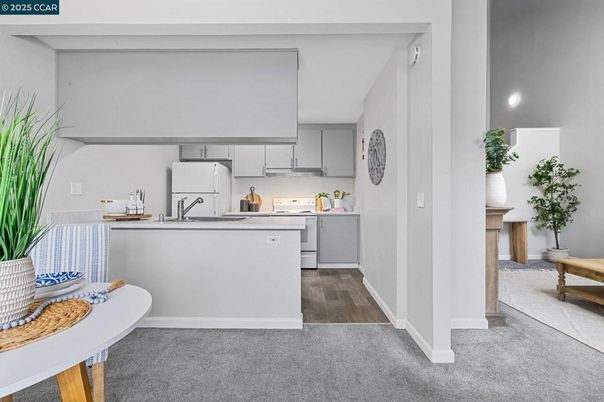 Interior, Kitchen, Recessed Lighting, Wood Texture Flooring