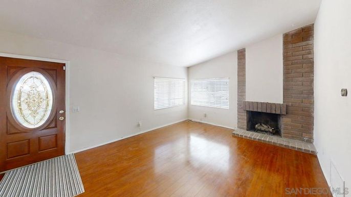 Empty room, Fireplace, Interior, Wood Texture Flooring
