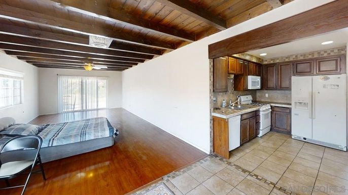 Interior, Kitchen, Recessed Lighting, Wooden Beams, Wooden Ceilings, Wood Texture Flooring