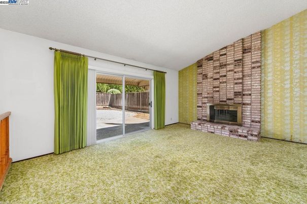 Empty room, Fireplace, Interior, Stone Walls