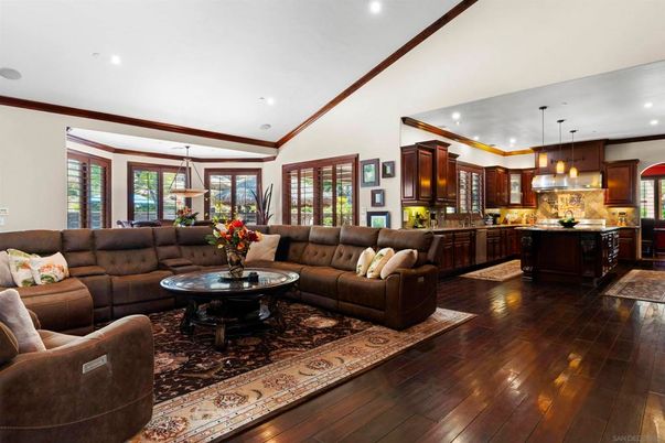 Interior, Kitchen, Living room, Pendant Lights, Recessed Lighting, Wood Texture Flooring