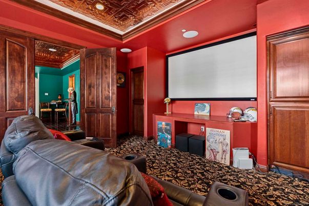 Home Theatre Room, Interior, Projection Screen, Recessed Lighting, Theatre Room