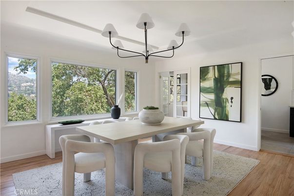 Chandelier, Dining room, Interior, Wood Texture Flooring