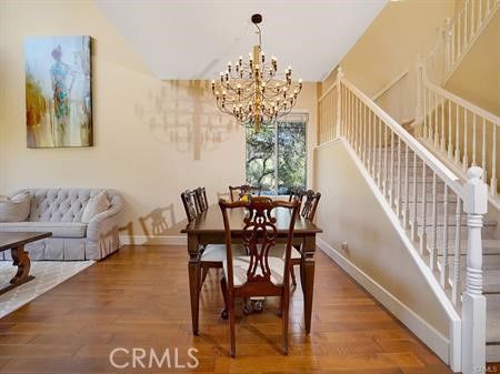 Chandelier, Dining room, Interior, Wood Texture Flooring