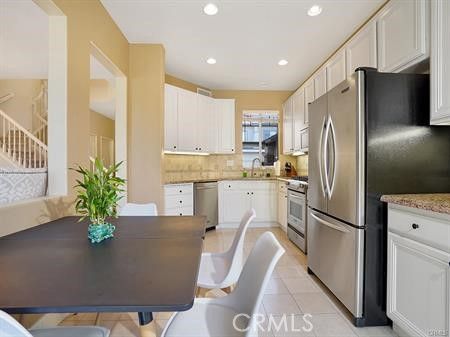 Dining room, Interior, Kitchen, Recessed Lighting, Stainless Steel Appliances
