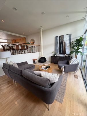 Dining room, Interior, Living room, Recessed Lighting, Wood Texture Flooring