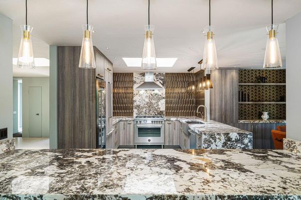 Interior, Kitchen, Pendant Lights, Recessed Lighting, Stainless Steel Appliances