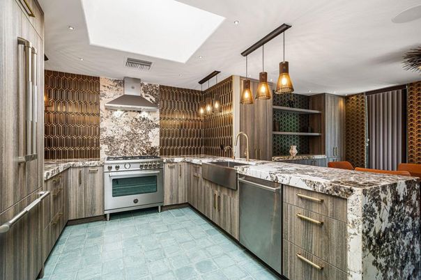 Interior, Kitchen, Pendant Lights, Recessed Lighting, Stainless Steel Appliances