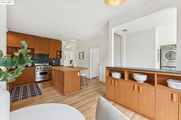 Interior, Kitchen, Pendant Lights, Stainless Steel Appliances, Wood Texture Flooring