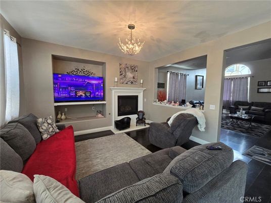 Chandelier, Fireplace, Interior, Living room, Wood Texture Flooring