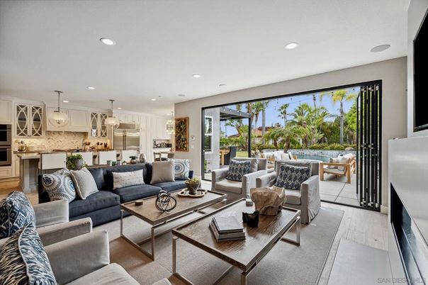 Interior, Kitchen, Living room, Pendant Lights, Recessed Lighting, Stainless Steel Appliances, Wood Texture Flooring