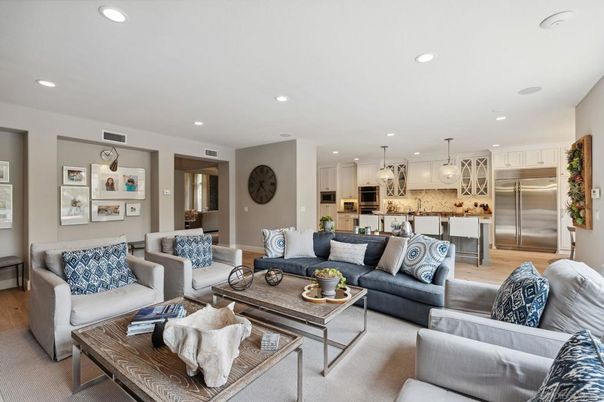 Interior, Kitchen, Living room, Pendant Lights, Recessed Lighting, Stainless Steel Appliances, Wood Texture Flooring