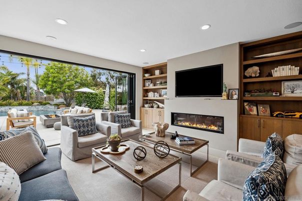 Fireplace, Interior, Living room, Recessed Lighting