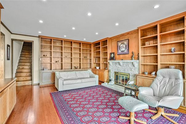Fireplace, Interior, Recessed Lighting, Wood Texture Flooring