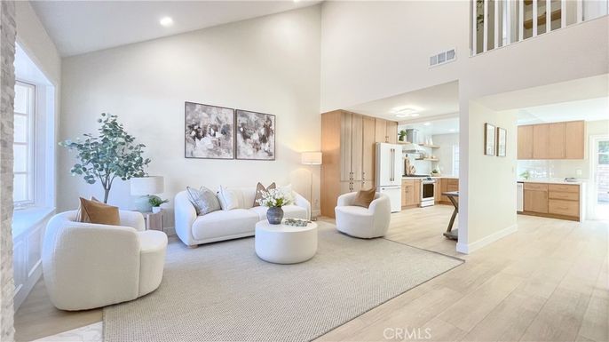 Interior, Kitchen, Living room, Recessed Lighting, Wood Texture Flooring