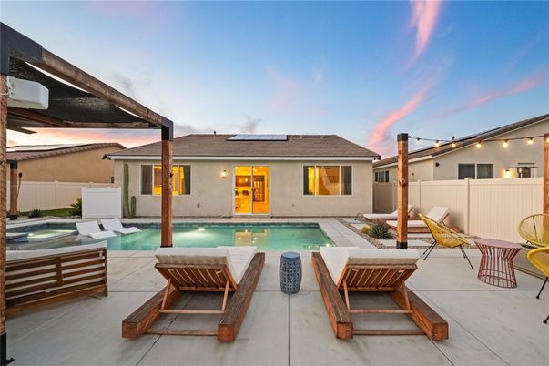 Exterior, Pool, Solar Panels