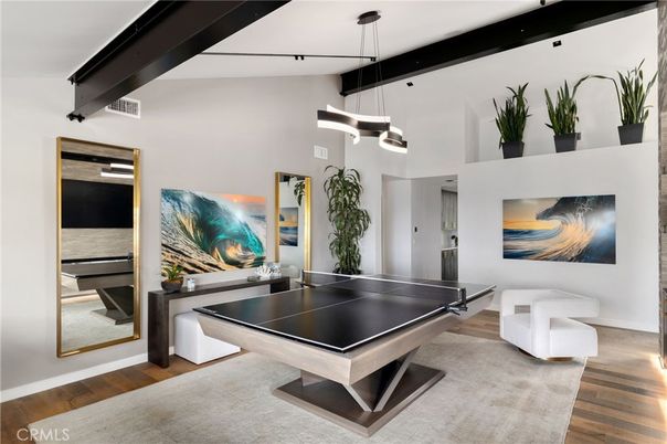 Game Room, Interior, Pendant Lights, Wood Texture Flooring
